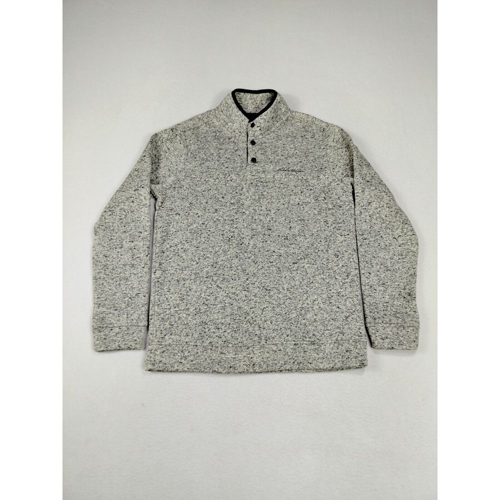 Eddie Bauer Radiator Fleece Mens Medium Gray Gorpcore Outdoors Snap Front Hiking